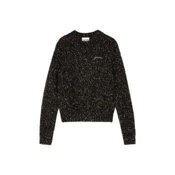 GANNI Logo Embroidered Knit Jumper