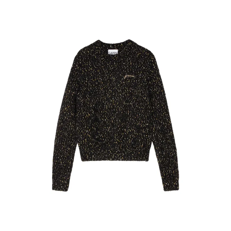 GANNI Logo Embroidered Knit Jumper-0