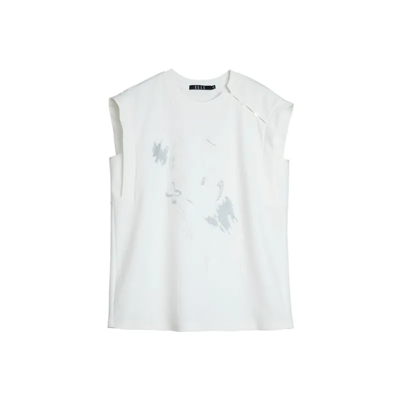 ELLE T Shirts Women's Ecru-0