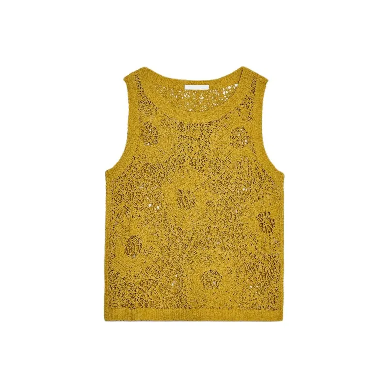 ZARA Tank Tops Women's Deep Sand Brown-0