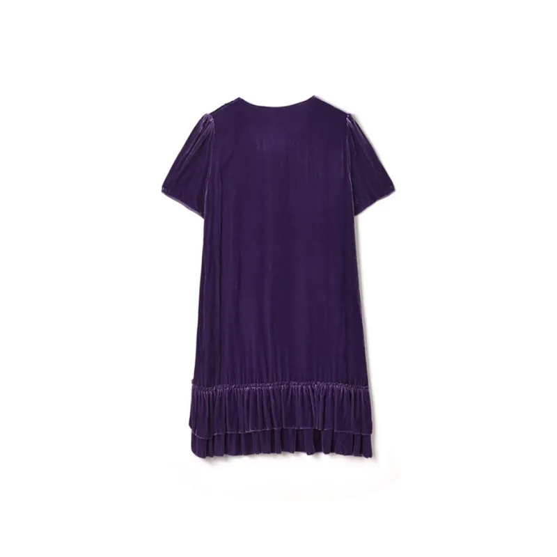 Mapping Short Sleeved Dress Women's Purple-1