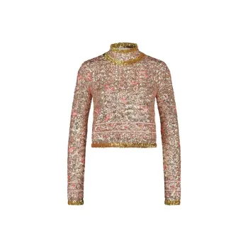 GIAMBATTISTA VALLI Sequin-embellished High-neck Top