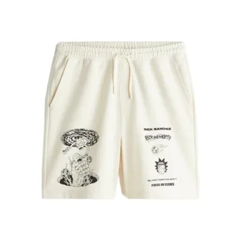 H&M Casual Shorts Men's White/Rick And Morty