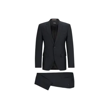 HUGO BOSS Slim-Fit Two-Piece Suit In Wool Business Suits Men's Dark Gray