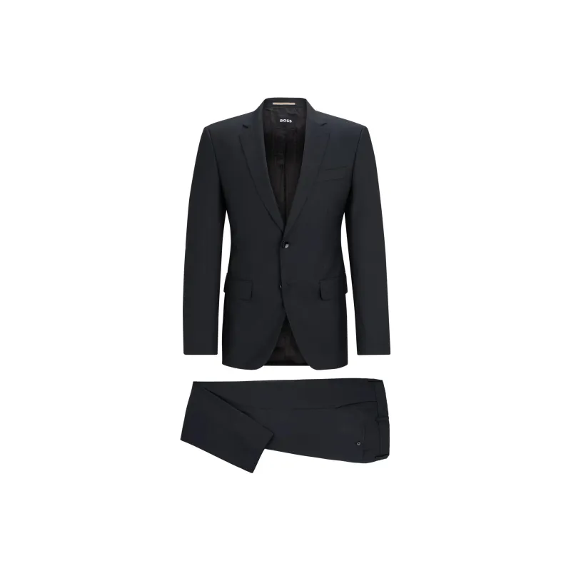 HUGO BOSS Slim-Fit Two-Piece Suit In Wool Business Suits Men's Dark Gray-0