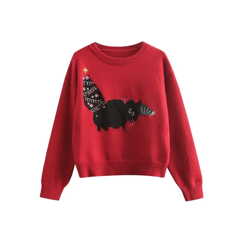 QYPRF Sweater Women's Christmas Red-0