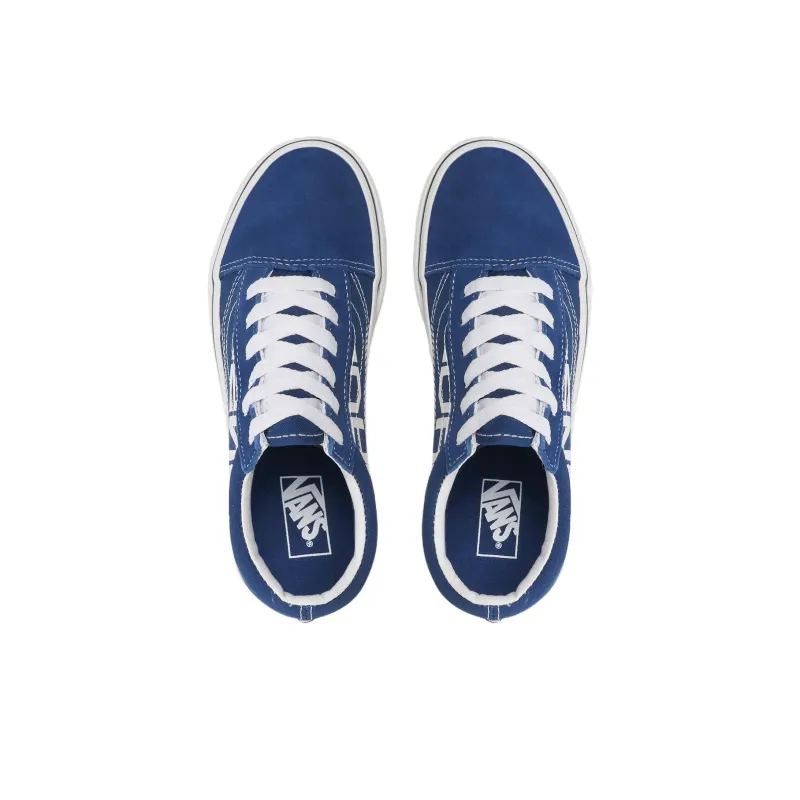 Vans Old Skool Anti Slip Wear Resistant Low Top Skateboard Shoes Women's Dark Blue-4