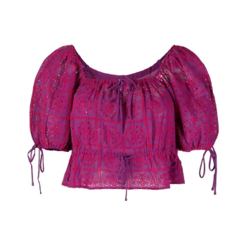 GANNI Broderie Anglaise Crop Top