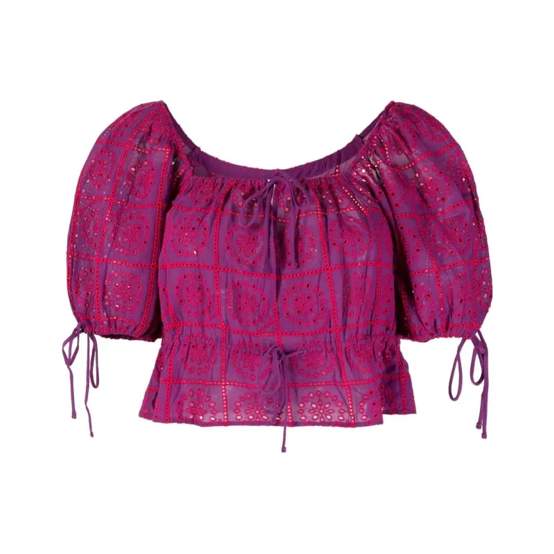 GANNI Broderie Anglaise Crop Top-0