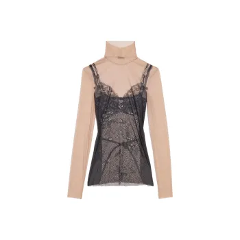 Balenciaga Trompe L'Oeil Lingerie Top 'Black/Light Beige'