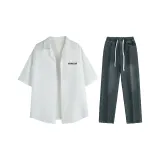 Set (White Top+Vintage Blue Pants)