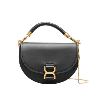 Chloe Marcie Calfskin Shoulder Bag, Crossbody Bag, Handbag Women's Black