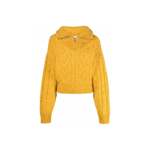 GANNI Zip Cable Knit Sweater 'Spectra Yellow'