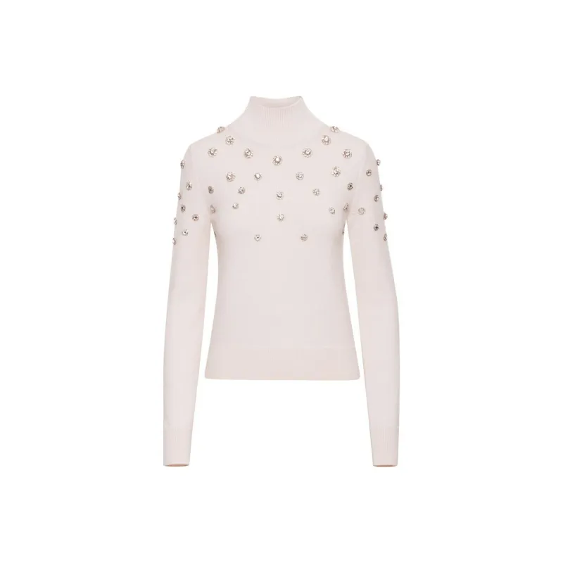 Oscar De La Renta Crystal embellishment Turtleneck Top-0