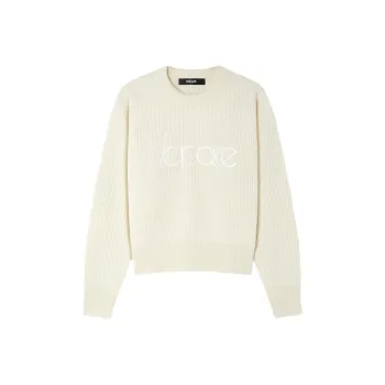 VERSACE Logo Embroidered Knitted Jumper