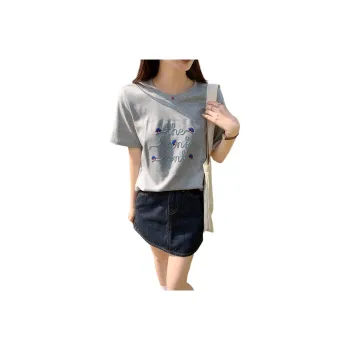 Oudifu T Shirts Women's Gray