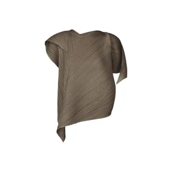 PLEATS PLEASE ISSEY MIYAKE T Shirt Women's Gray Brown