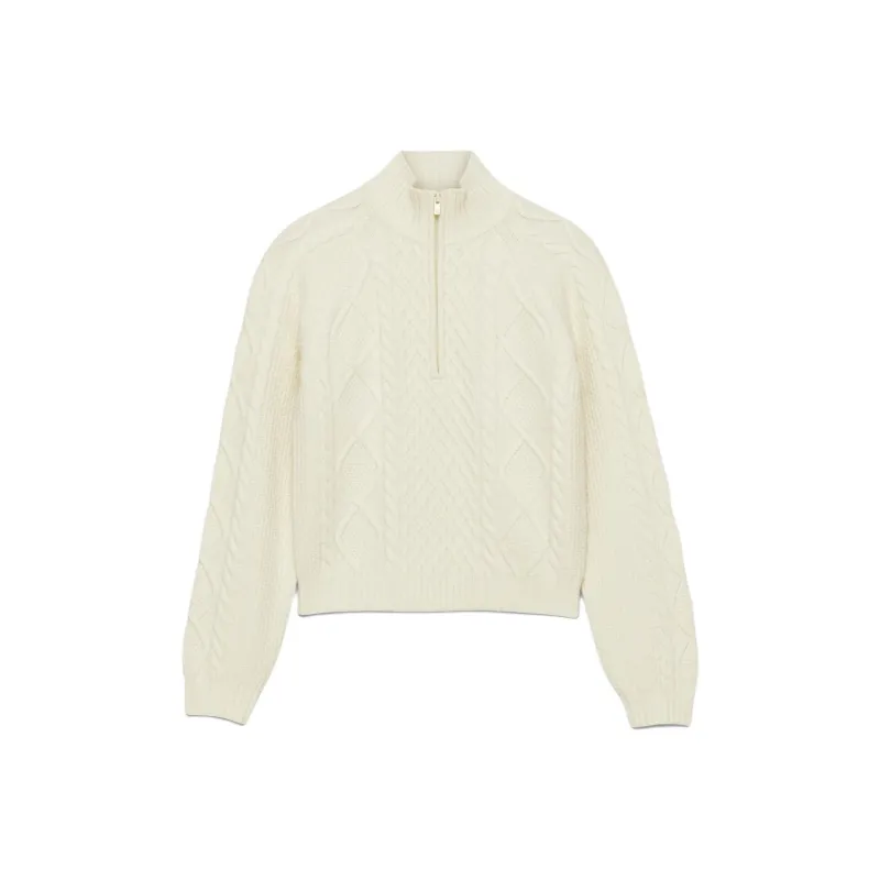 ARITZIA Sunday Best Boreal 1/4 Zip Sweater Sweater Women's Whisper White-0