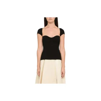 KHAITE Ista Cap Sleeved Knitted Top