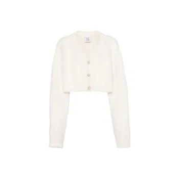 Vetements Fluffy Fancy Button Cropped Cardigan 'Beige'