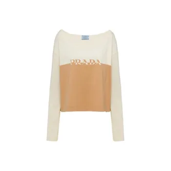 PRADA T Shirts Women's Ecru & Brown