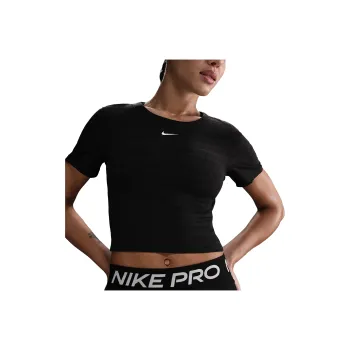 Nike Pro Women's Dri FIT Short Sleeve Cropped Jacquard Top