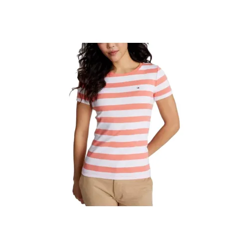 Tommy Hilfiger Favorite Crewneck Stripe T-Shirt T-Shirts T-Shirt Women's Pink