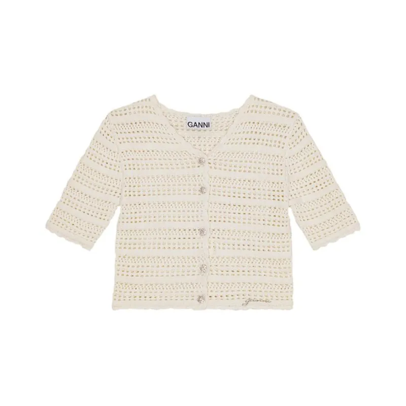 GANNI Short Sleeved Cardigan-0