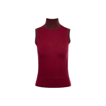THOM BROWNE Roll-Neck Sleeveless Knitted Top