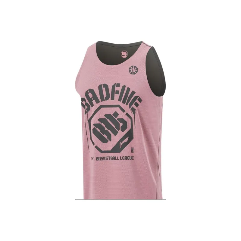 LiNing BadFive Basketball Jerseys Men's Apricot Pink Obsidian Gray-0