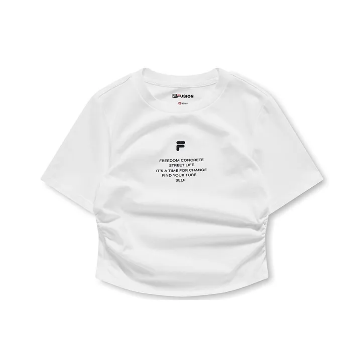 FILA FUSION Trending Street Series SS23 Crop Tops Women's Standard White-0