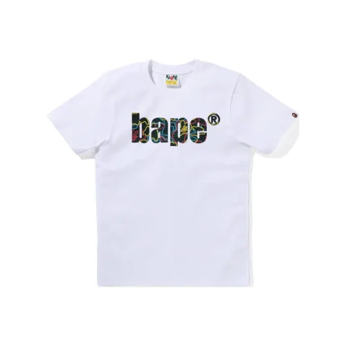 A BATHING APE NEON CAMO Collection T Shirts Women's White