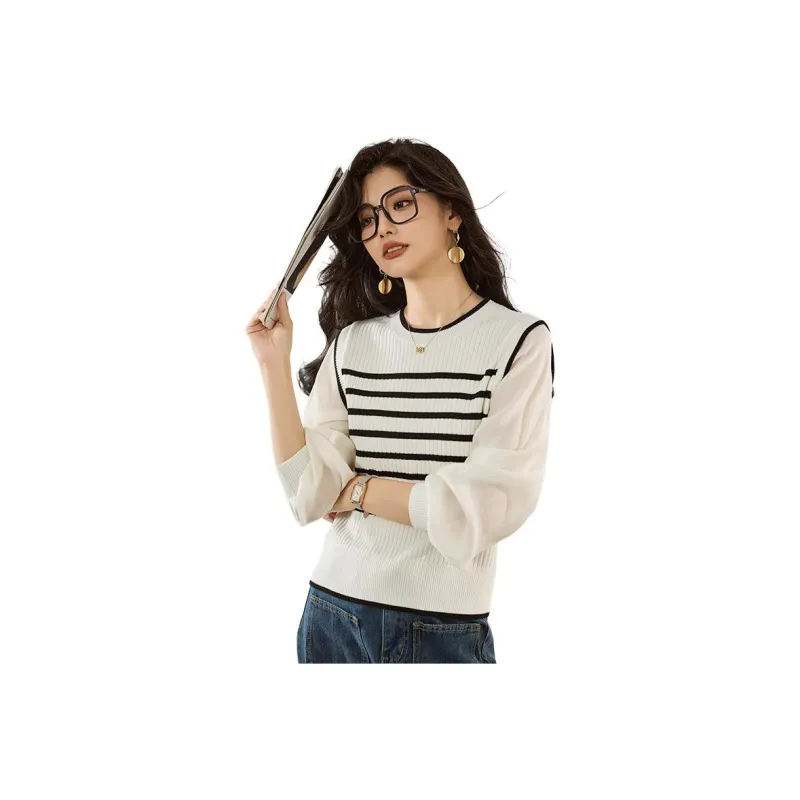 Yi Mengyuan Sweater Women's Black White-7