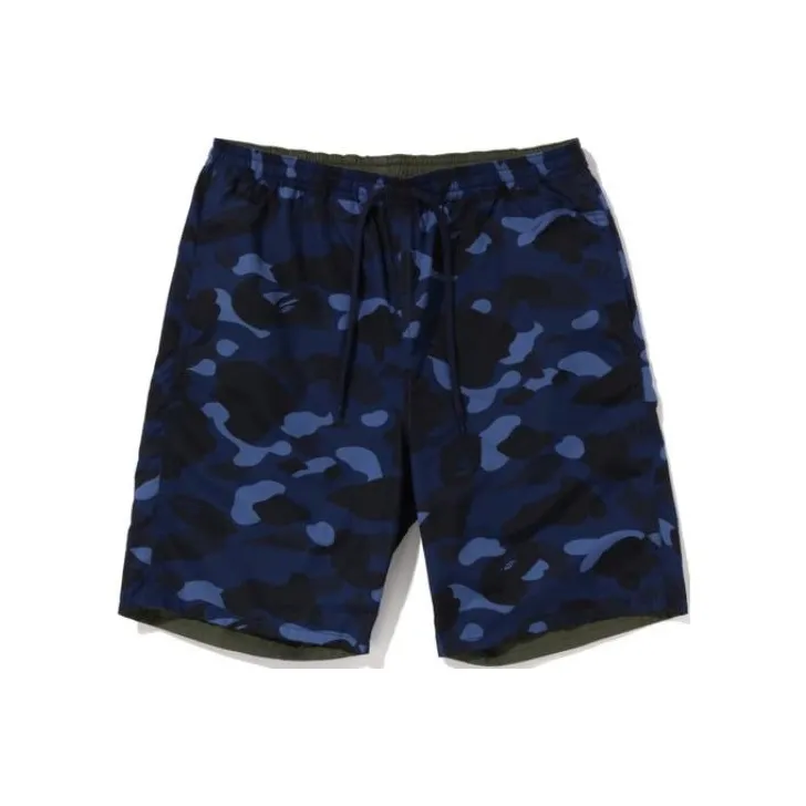 A BATHING APE Color Camo Shark Reversible Shorts-3