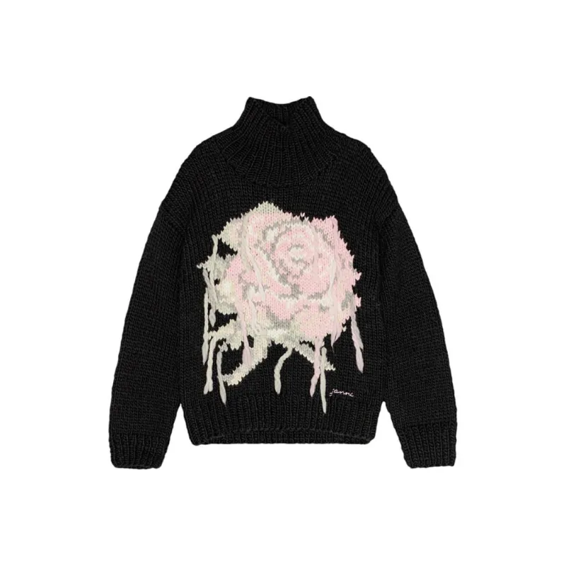 GANNI Handknit Turtleneck Jumper-0