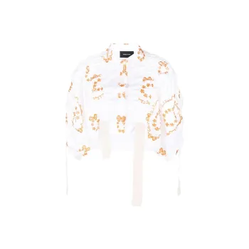 SIMONE ROCHA Bow Wreath Adjustable Cropped Blouse