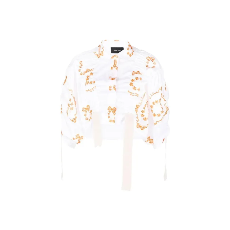 SIMONE ROCHA Bow Wreath Adjustable Cropped Blouse-0