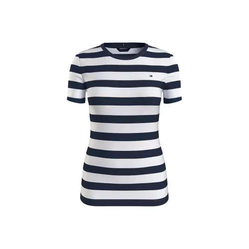 Tommy Hilfiger Favorite Crewneck Stripe T-Shirt T-Shirts T-Shirt Women's Marine Blue