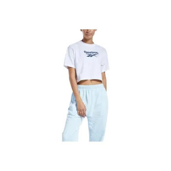 Reebok CL PF BIG LOGO CROP TEE T-Shirt Women's White