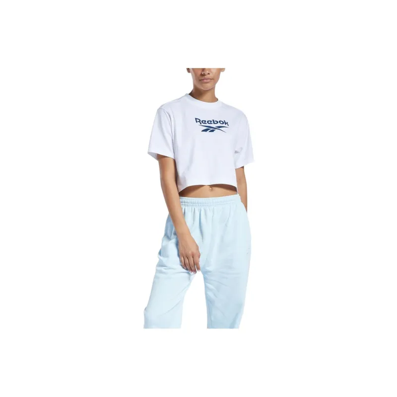 Reebok CL PF BIG LOGO CROP TEE T-Shirt Women's White-0