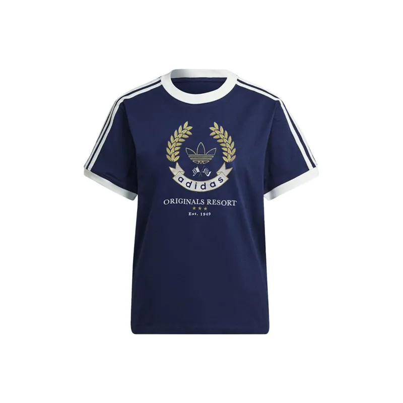 Adidas Originals Drop Shoulder Sleeve T Shirt Women's Blue-0