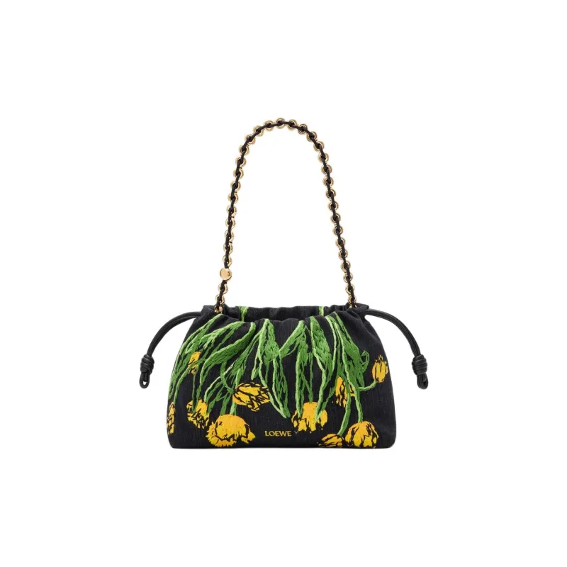 LOEWE Denim Crossbody Bag Medium Size Women's Black-0