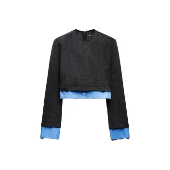 ZARA Crop Tops Women's Gray
