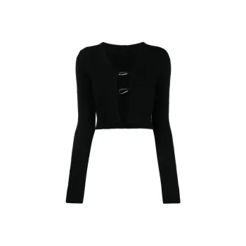 HERON PRESTON Open Front Knitted Cardigan