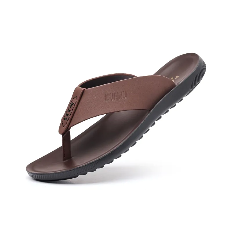 Dunnu Rubber Sole Slip Resistant Flip Flops Men's-6