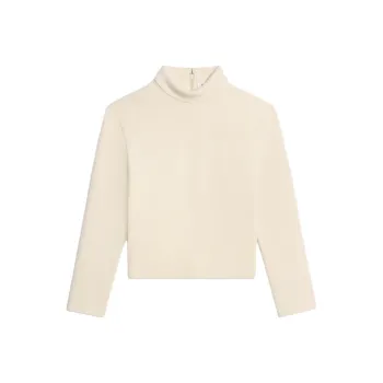 CELINE Overturned Collared Long Sleeve Top