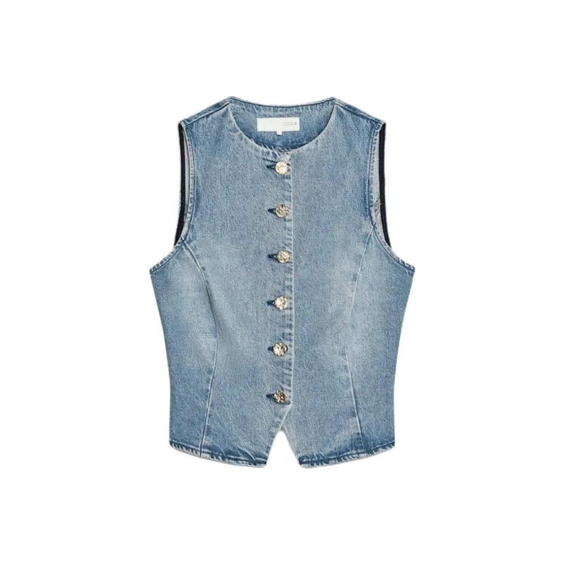 ZARA Tank Tops Women's Medium Blue-0