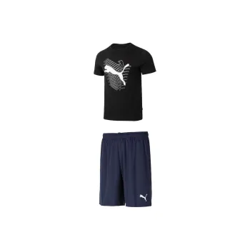 PUMA Casual Sportswear Men Set Black Top+Navy Blue Shorts