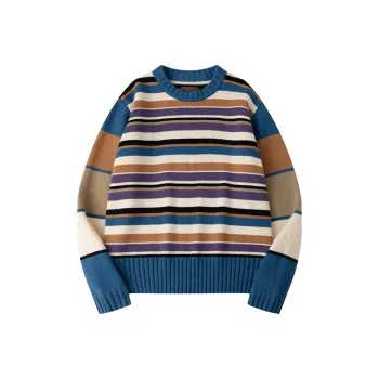 CYCLE DOCUMENT Sweater Women's Blue Purple Stripes