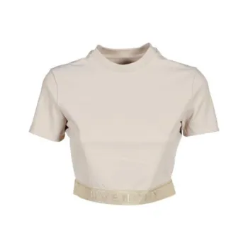 Givenchy Cropped Top With Elastic Jacquard 'Light Beige'
